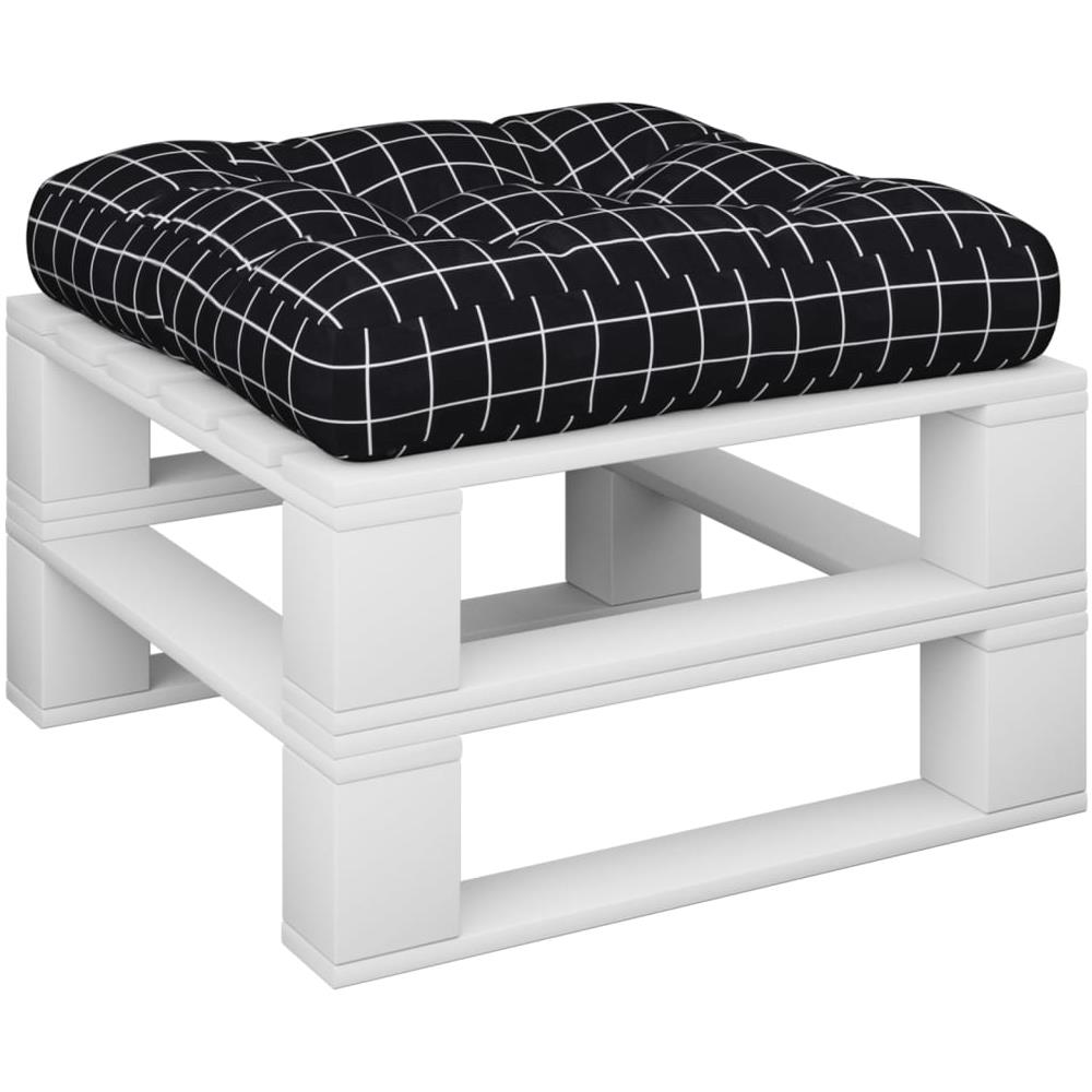 Cuscino Per Pallet Motivo A Quadri Nero 60x60x12 Cm In Tessuto - Foto 3
