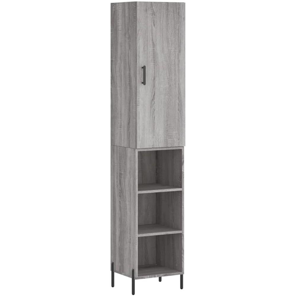 Credenza Grigio Sonoma 34,5x34x180 Cm In Legno Multistrato - Foto 2