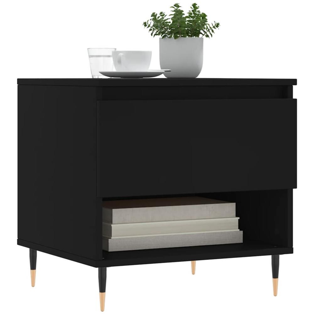 Tavolino Da Salotto Nero 50x46x50 Cm In Legno Multistrato - Foto 3