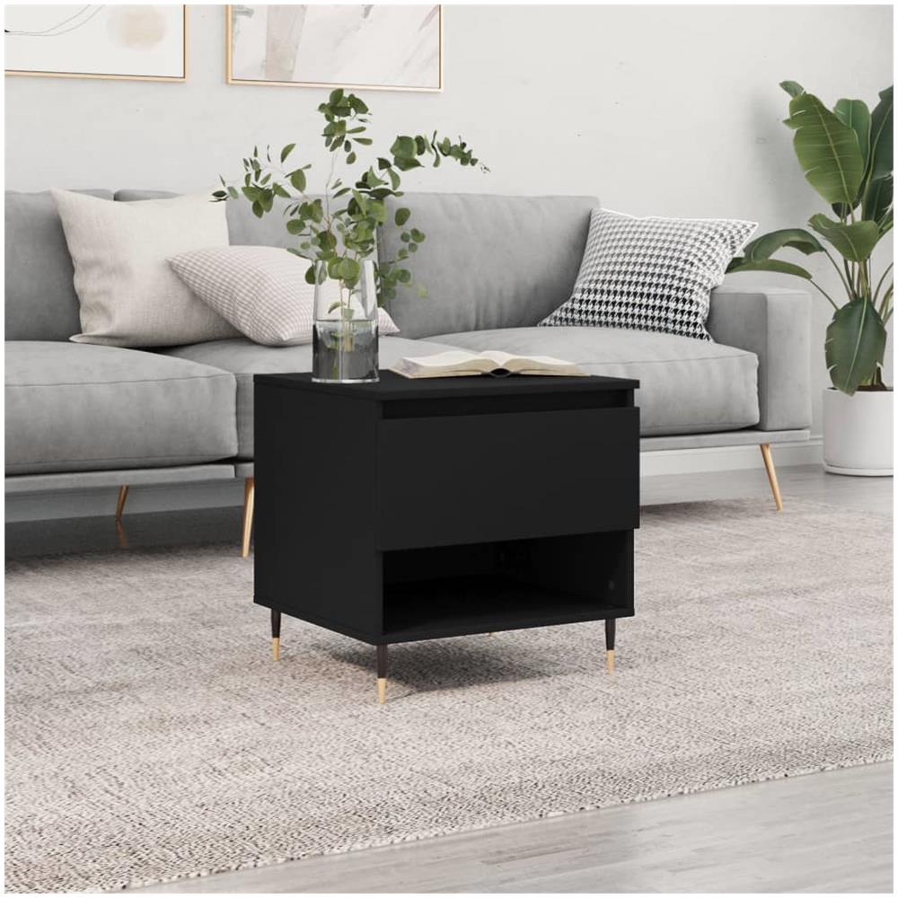 Tavolino Da Salotto Nero 50x46x50 Cm In Legno Multistrato - Foto 1