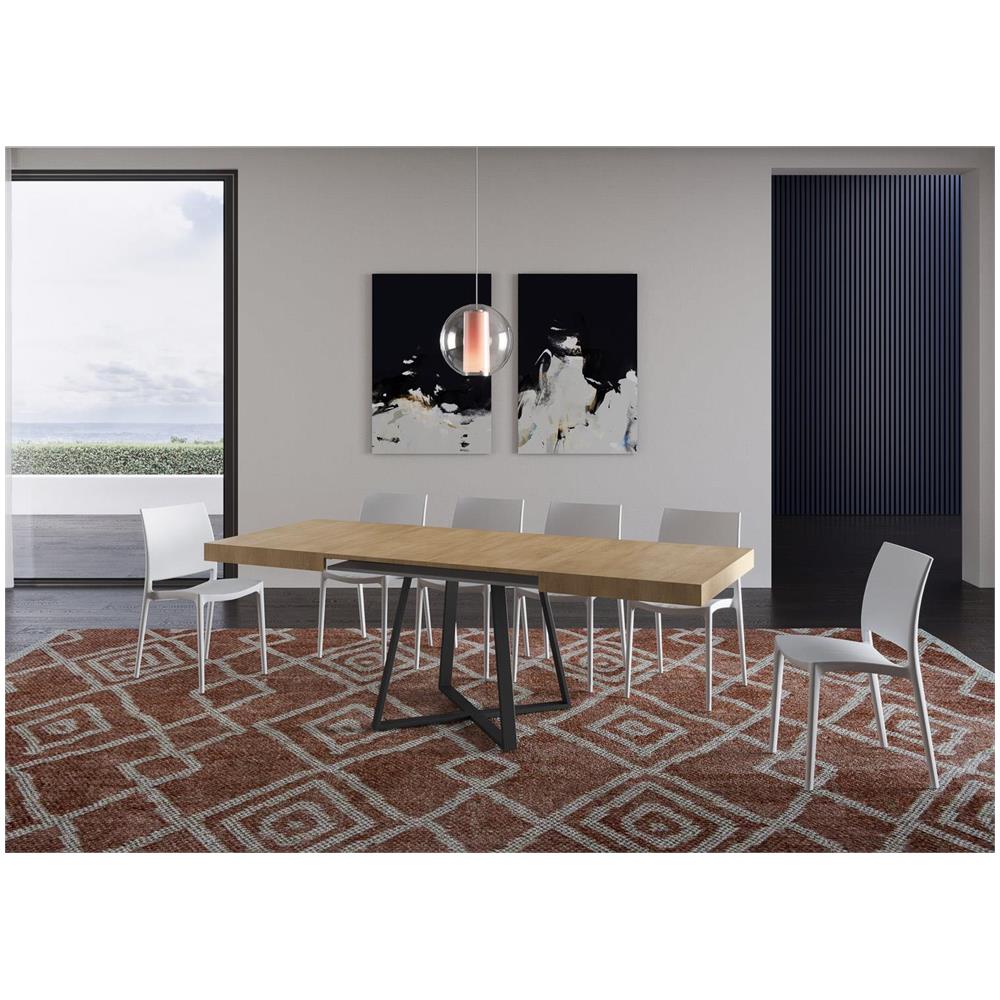 Tavolo allungabile 90x130/234 cm Abbraccio quercia natura gambe antracite - Foto 3