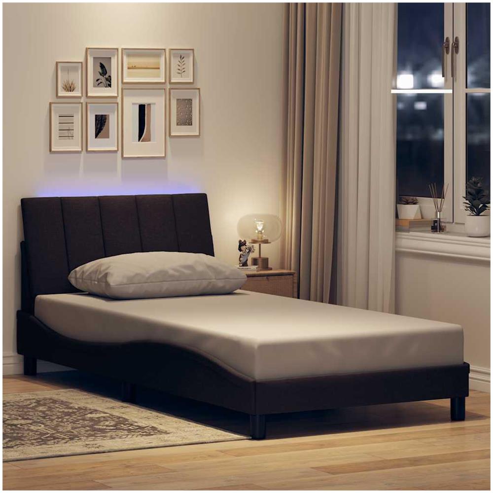 Giroletto senza Materasso Marrone Scuro 100x200 cm Tessuto - Foto 2