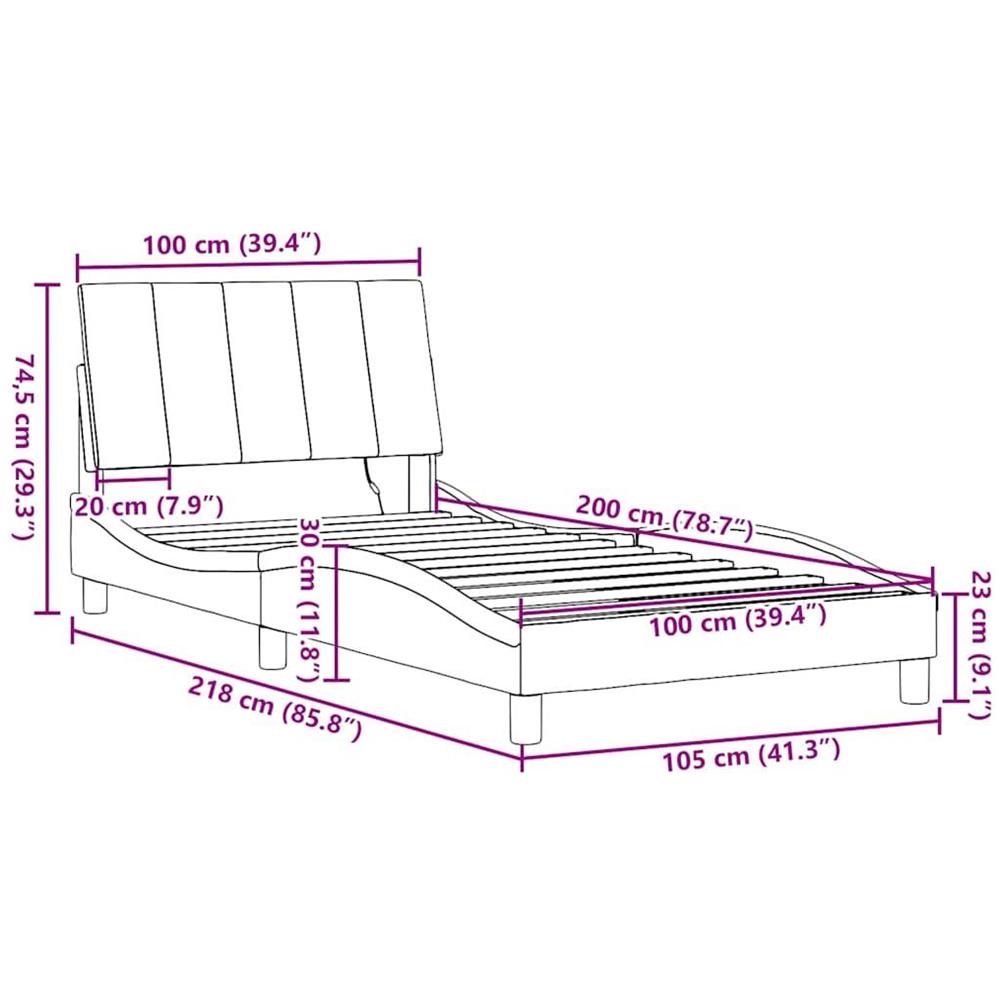 Giroletto senza Materasso Marrone Scuro 100x200 cm Tessuto - Foto 10