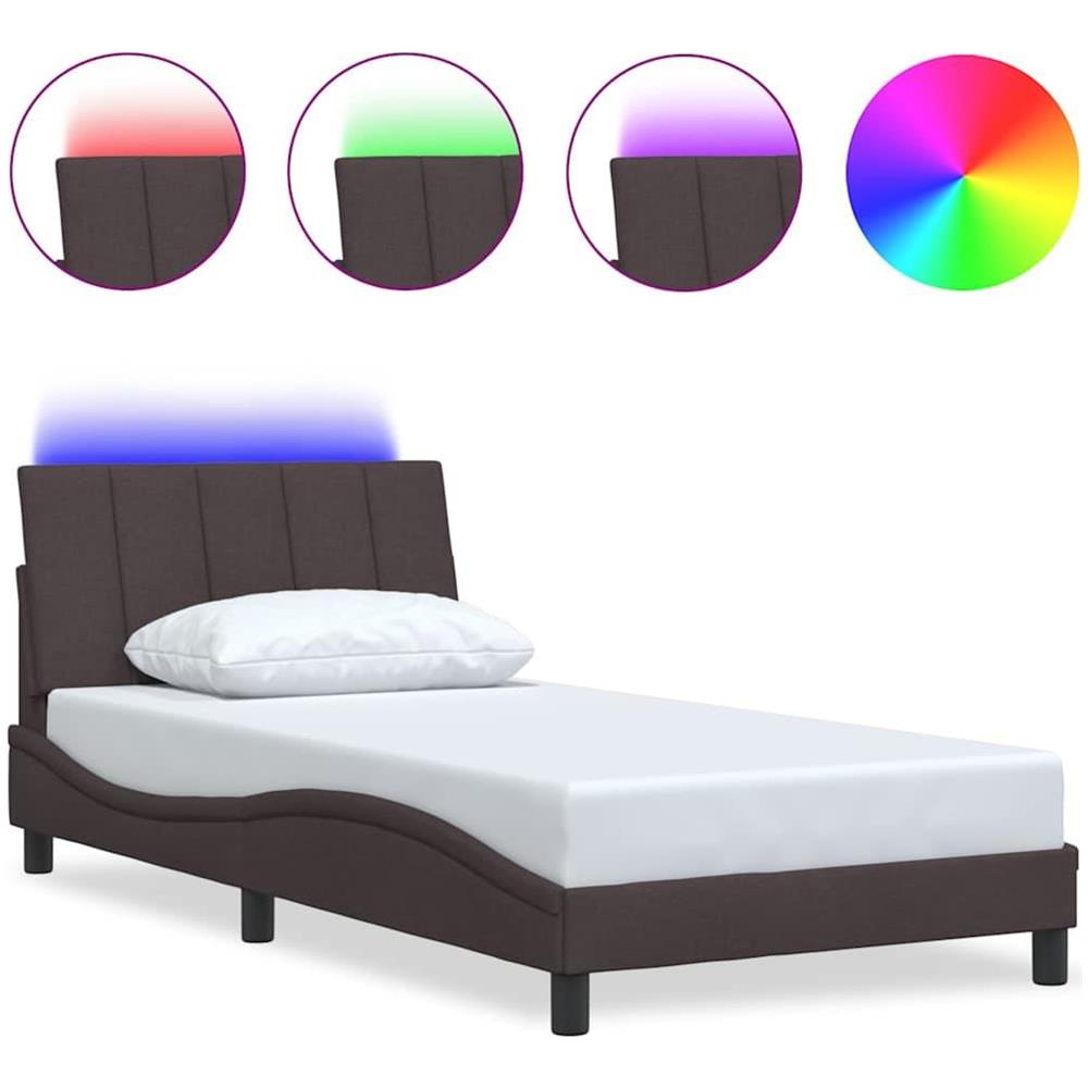 Giroletto senza Materasso Marrone Scuro 100x200 cm Tessuto - Foto 1