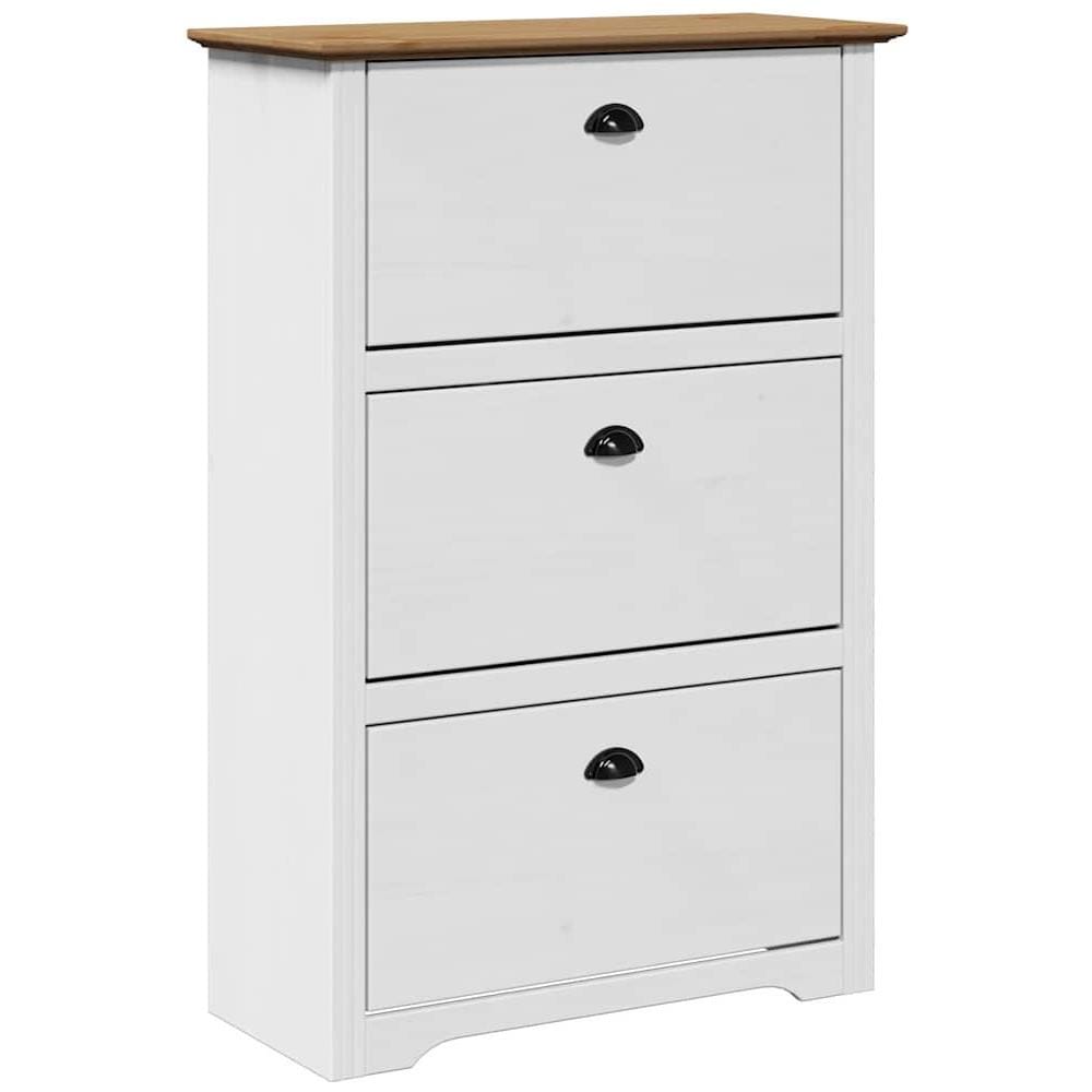 Scarpiera BODO Bianca e Marrone 80x35x118 cm - Foto 1