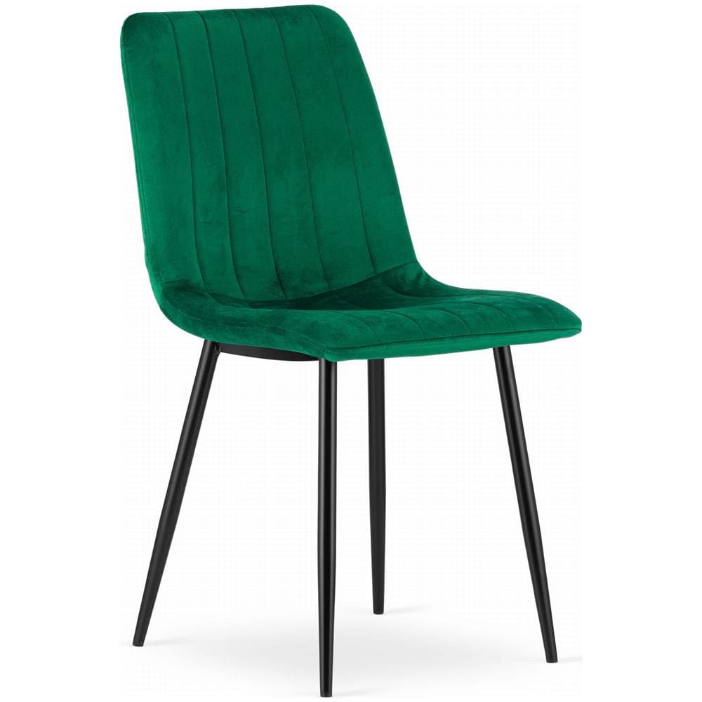 Sedia JEWA - Design ergonomico in velluto verde scuro x 3 - Foto 2