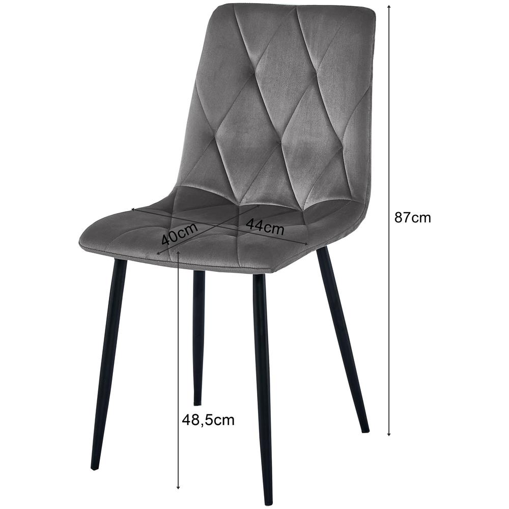 Sedia imbottita TYRA - Elegante grigio scuro per soggiorno, cucina, sala da pranzo - Foto 7