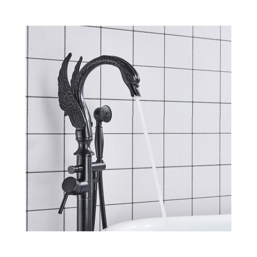 Rubinetto per vasca da bagno indipendente, Blackswan, tipo M130, modello nero, misura 97 cm - Foto 4