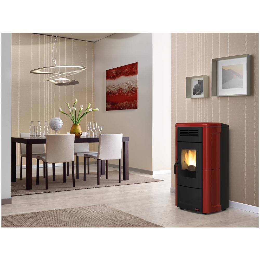 Stufa a Pellet Novella Rivestimento in Maiolica Potenza Termica 10.3 kW 295 m3 Riscaldabili - Foto 2