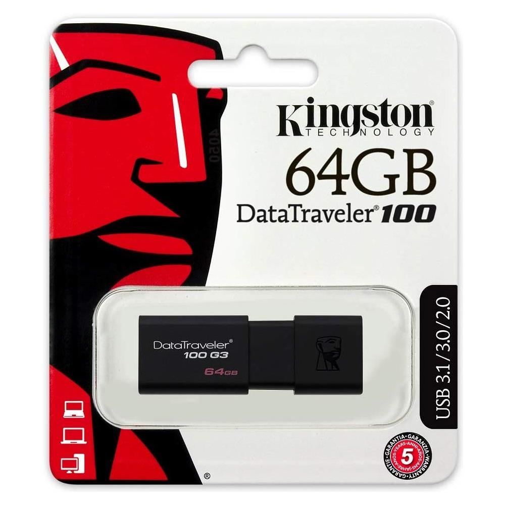 Chiavetta USB 64 GB DataTraveler 100 G3 Interfaccia USB 3.0 Colore Nero  - Foto 3