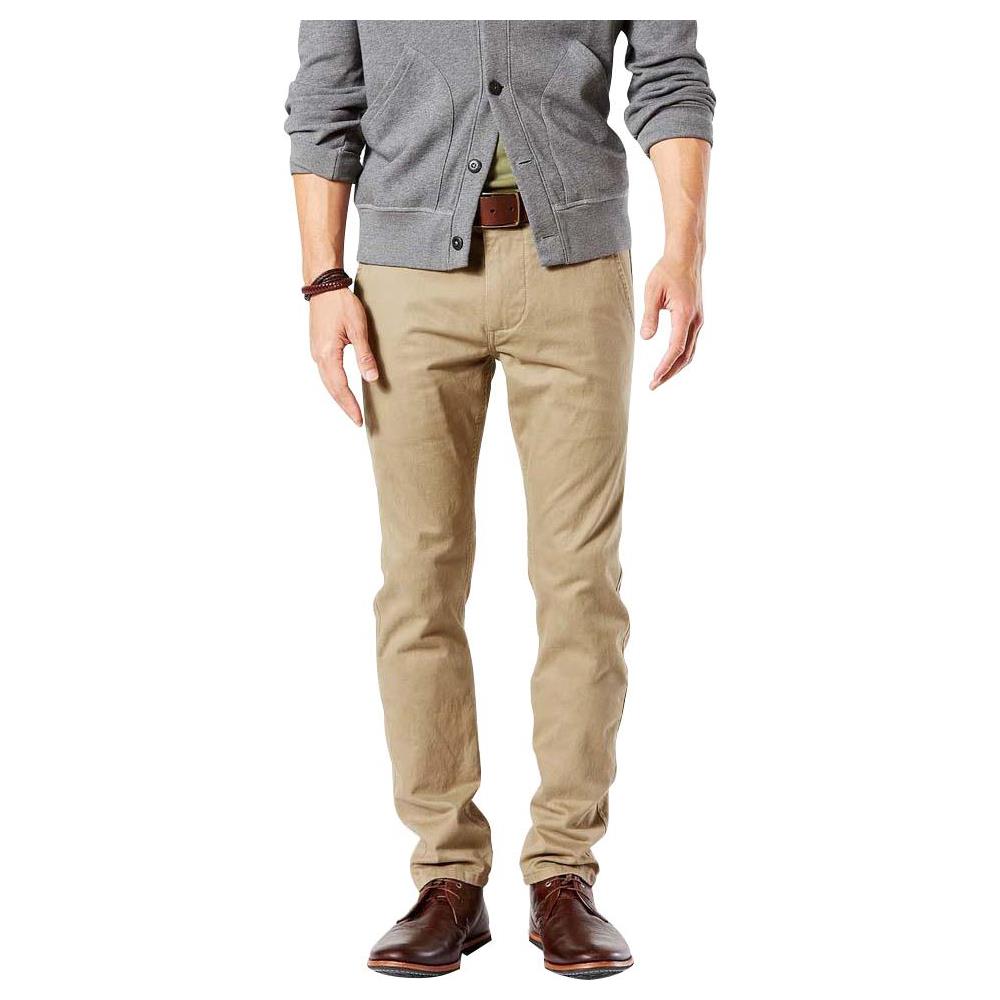 Pantaloni Dockers Alpha Khaki Skinny Tapered L30 Abbigliamento Uomo W32-l30 - Foto 1