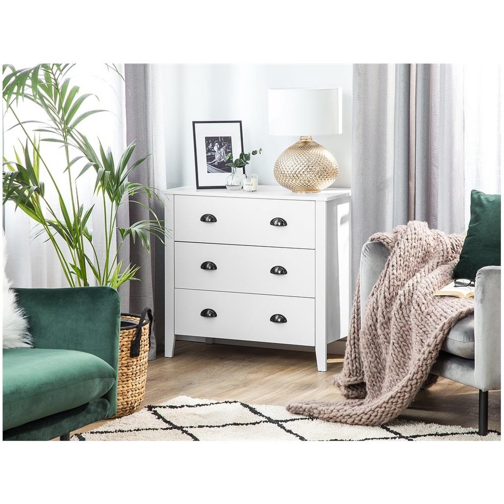 Cassettiera Moderna Beliani 4 Cassetti In MDF E Gambe In Ferro – Design Elegante E Salvaspazio!