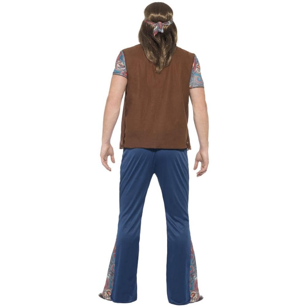 Costume Da Hippie Blu Per Uomo - Taglia: S - Foto 3