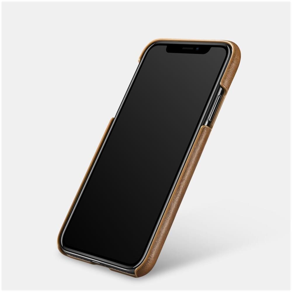 Cuoio Di Iphone Xr Curvo Bordo Deluxe Cassa Del Foglio Di Caso Vintage (6.1 "") Nero - Foto 3