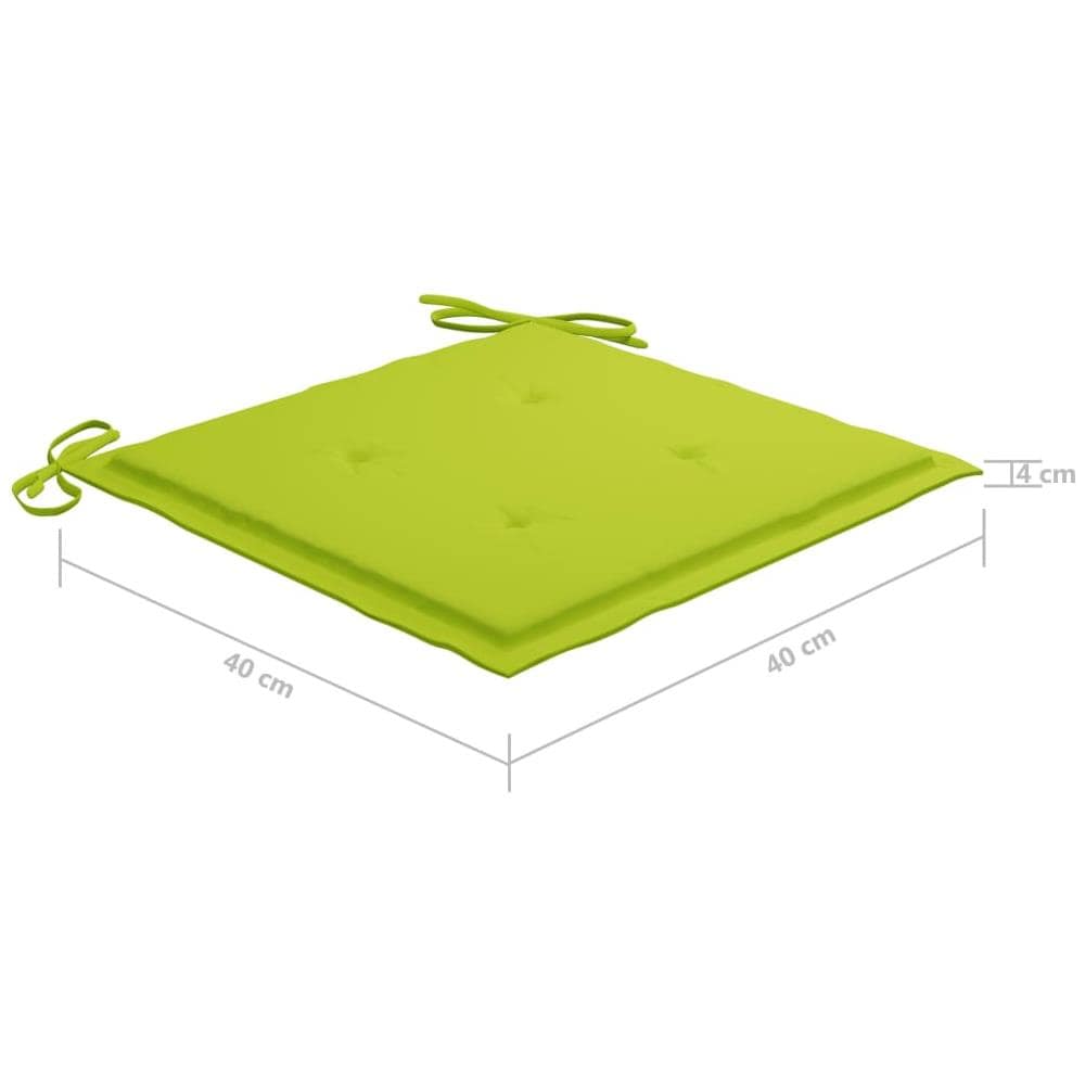 Cuscini Sedie Giardino 6 Pz Verde Brillante 40x40x4 Cm Tessuto - Foto 7
