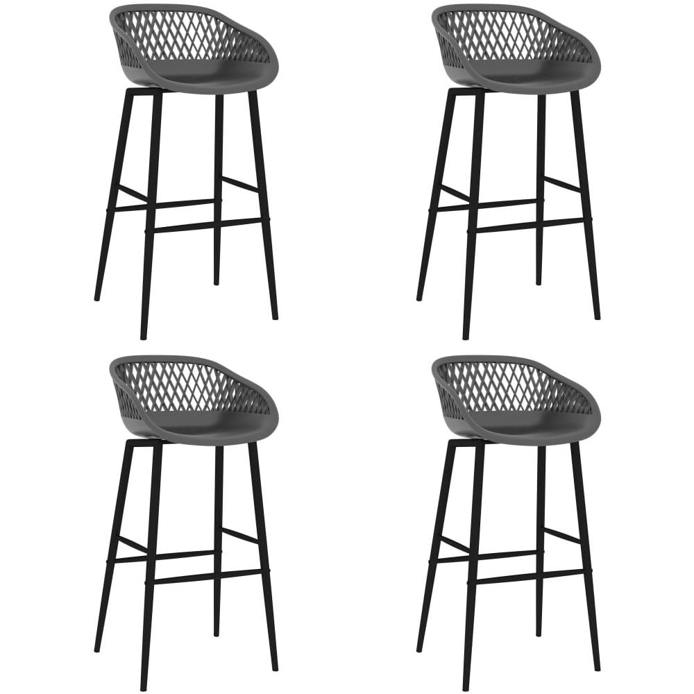 Sedie Da Bar 4 Pz Grigie - Foto 1