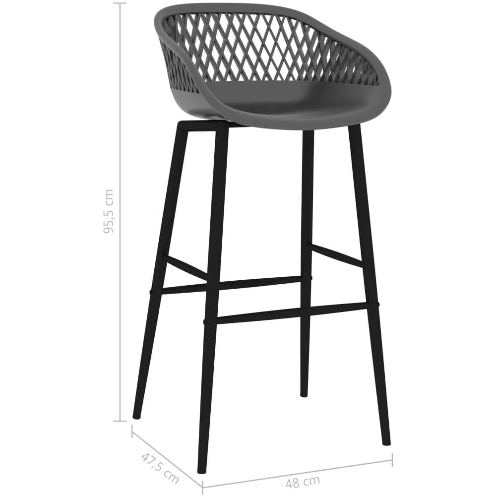 Sedie Da Bar 4 Pz Grigie - Foto 7