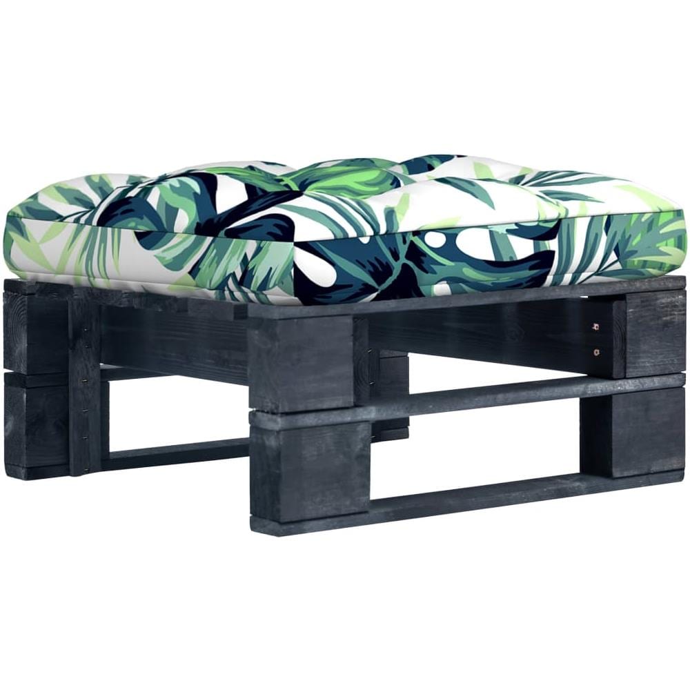 Ottomana da Giardino su Pallet in Pino Impregnato Nero - Foto 1