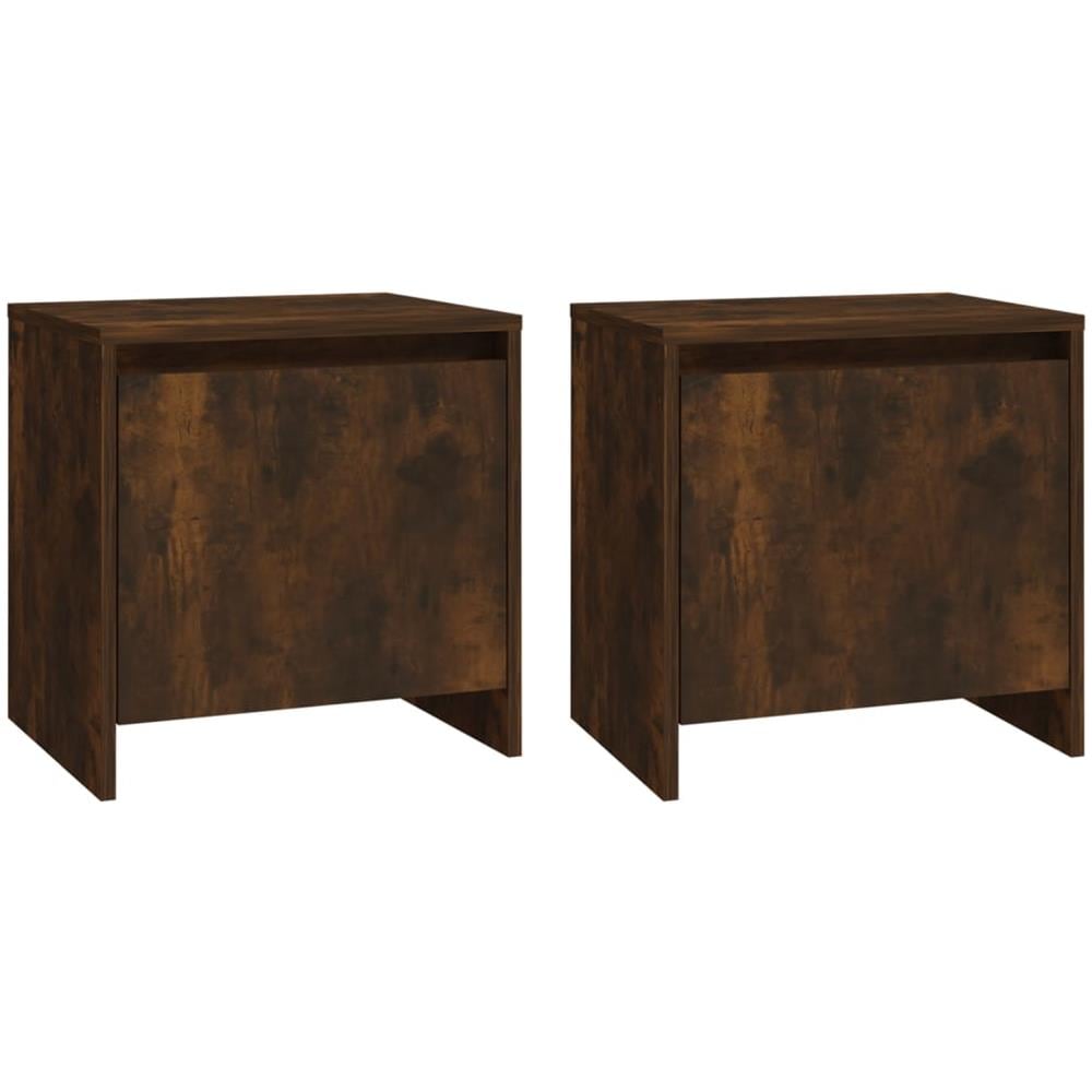Comodini 2 pz Rovere Fumo 45x34x44,5 cm in Truciolato - Foto 2