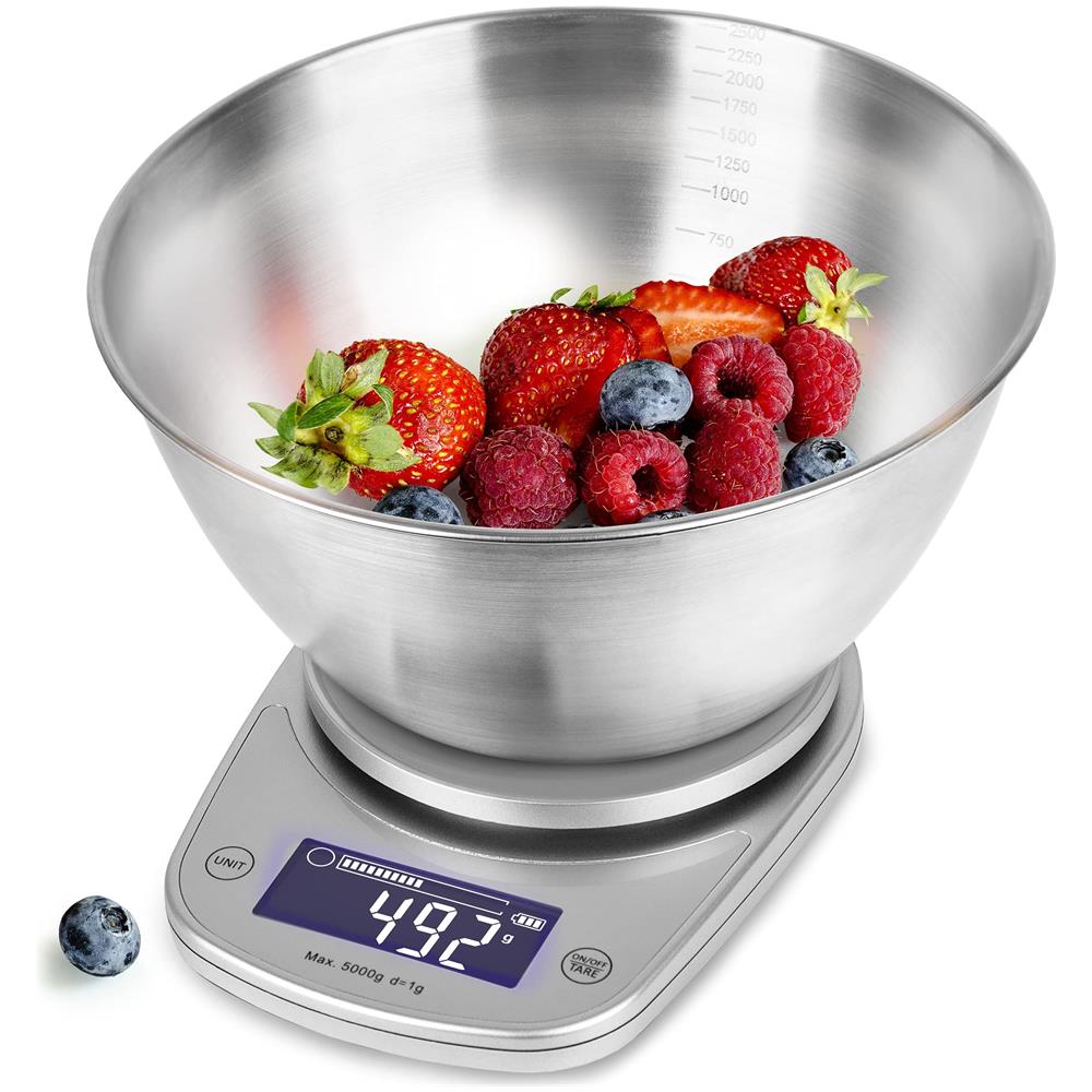 Ks875 - Bilancia Da Cucina - Portata 1g / 5 Kg - Display Digitale - Funzione Tara - Superficie / Piattaforma In Vetro Nero - Foto 1