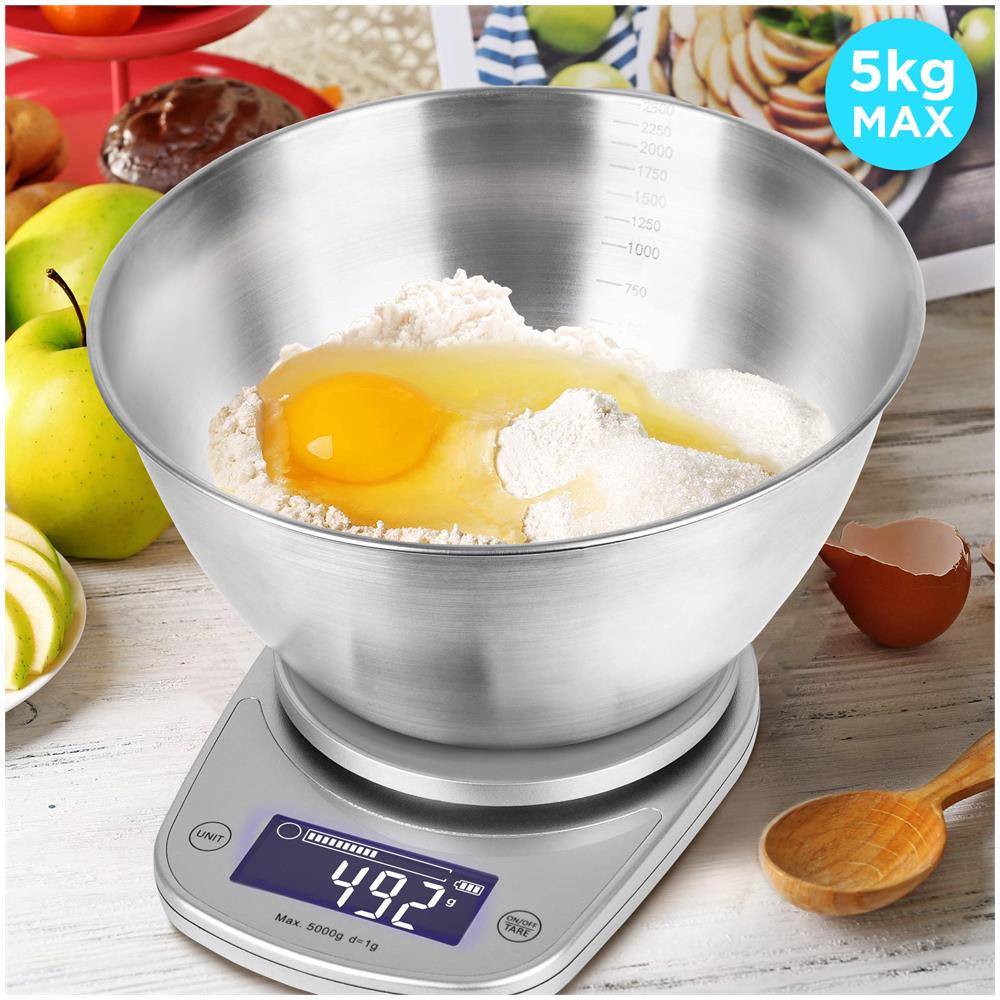 Ks875 - Bilancia Da Cucina - Portata 1g / 5 Kg - Display Digitale - Funzione Tara - Superficie / Piattaforma In Vetro Nero - Foto 6