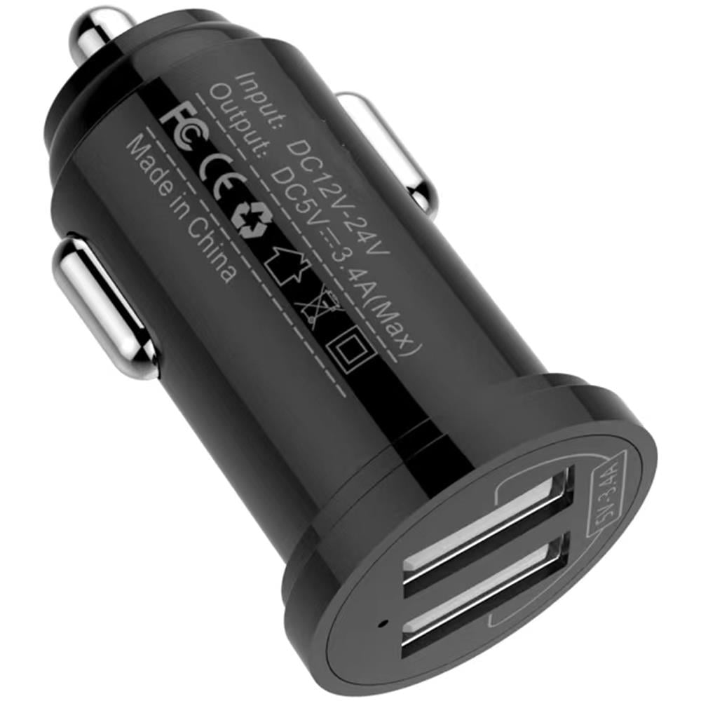 Mini Caricatore Da Auto 2 Porte Usb-a 12w / 2.4a Nero - Foto 2