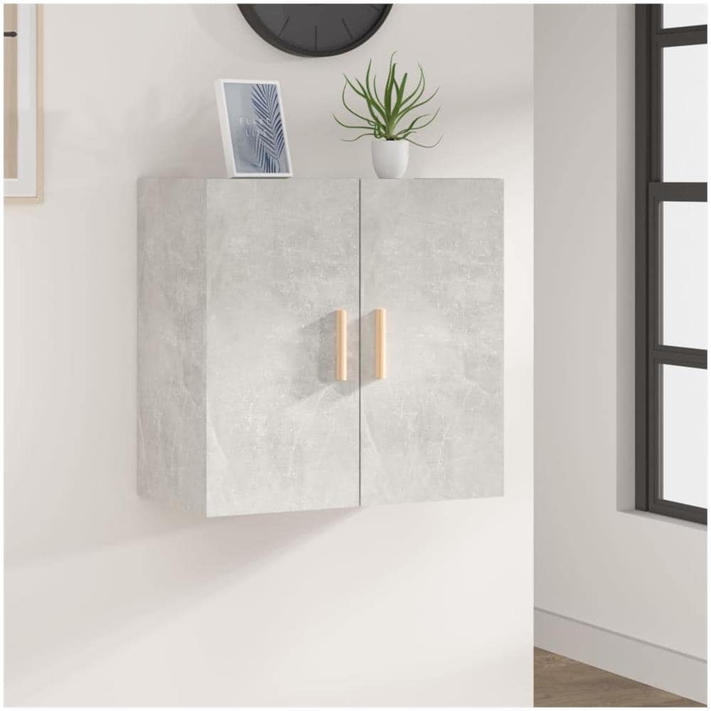 Armadietto A Muro Grigio Cemento 60x30x60 Cm Legno Multistrato - Foto 1