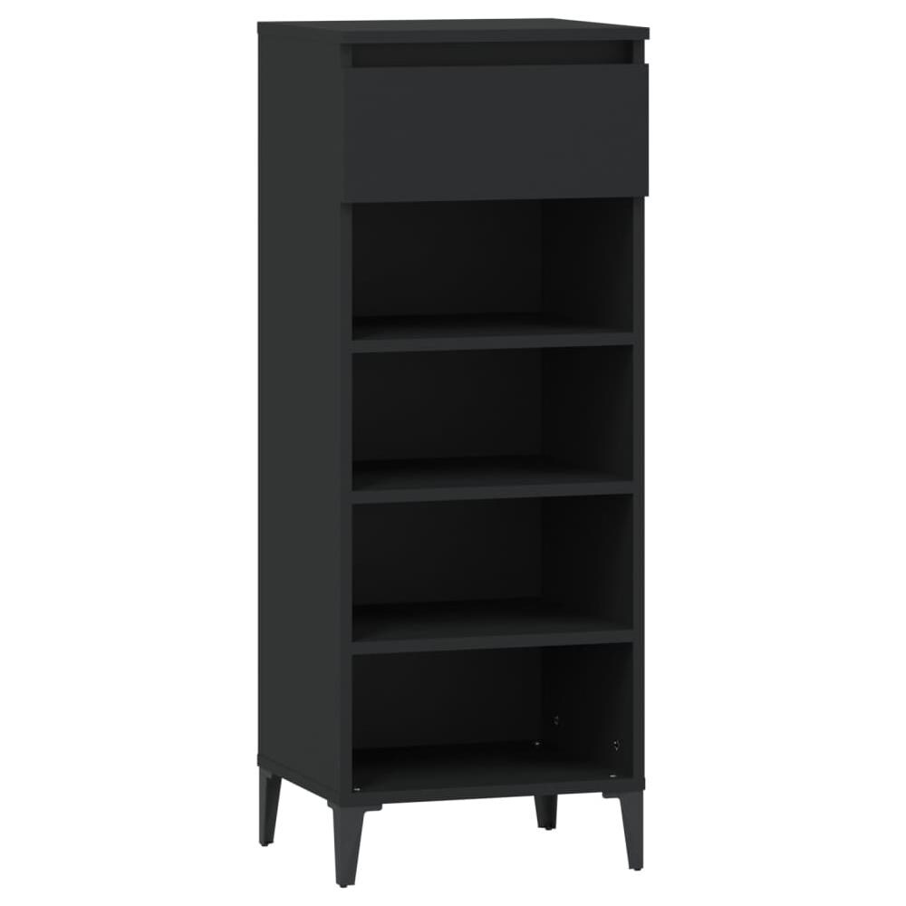 Scarpiera Nera 40x36x105 Cm In Legno Multistrato - Foto 2