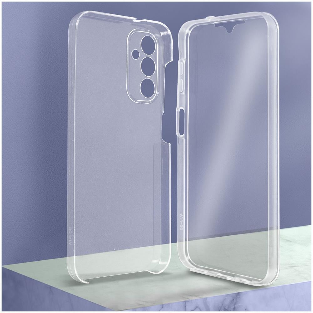 Cover 360° Per Samsung Galaxy A14 Retro Rigido E Fronte Flessibile Trasparente - Foto 2