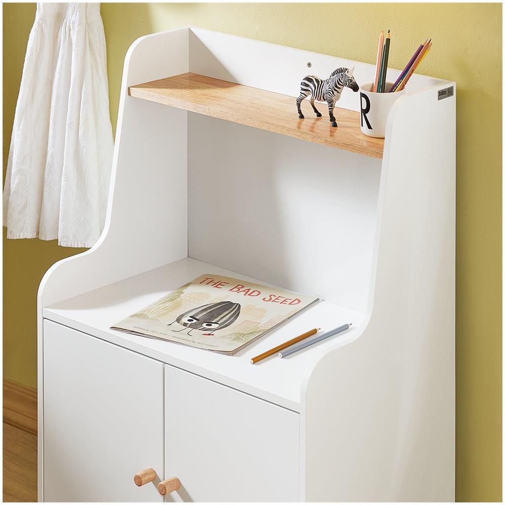 Comodino Per Bambini Scaffale Per Cameretta Per Bambini Mobili Per Cameretta Bianco 60x35x87cm Kmb84-w - Foto 2