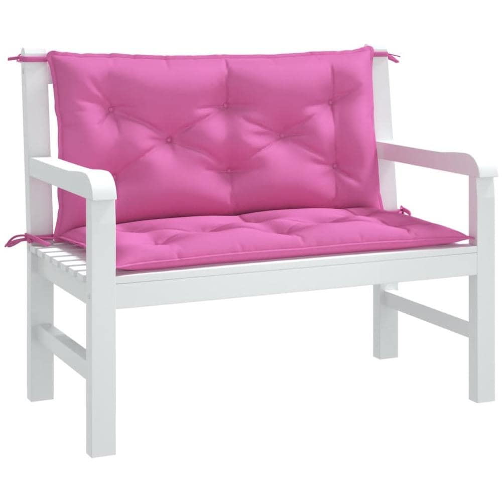 Cuscini Per Panca Da Giardino 2 Pz Rosa 100x50x7 Cm In Tessuto - Foto 3