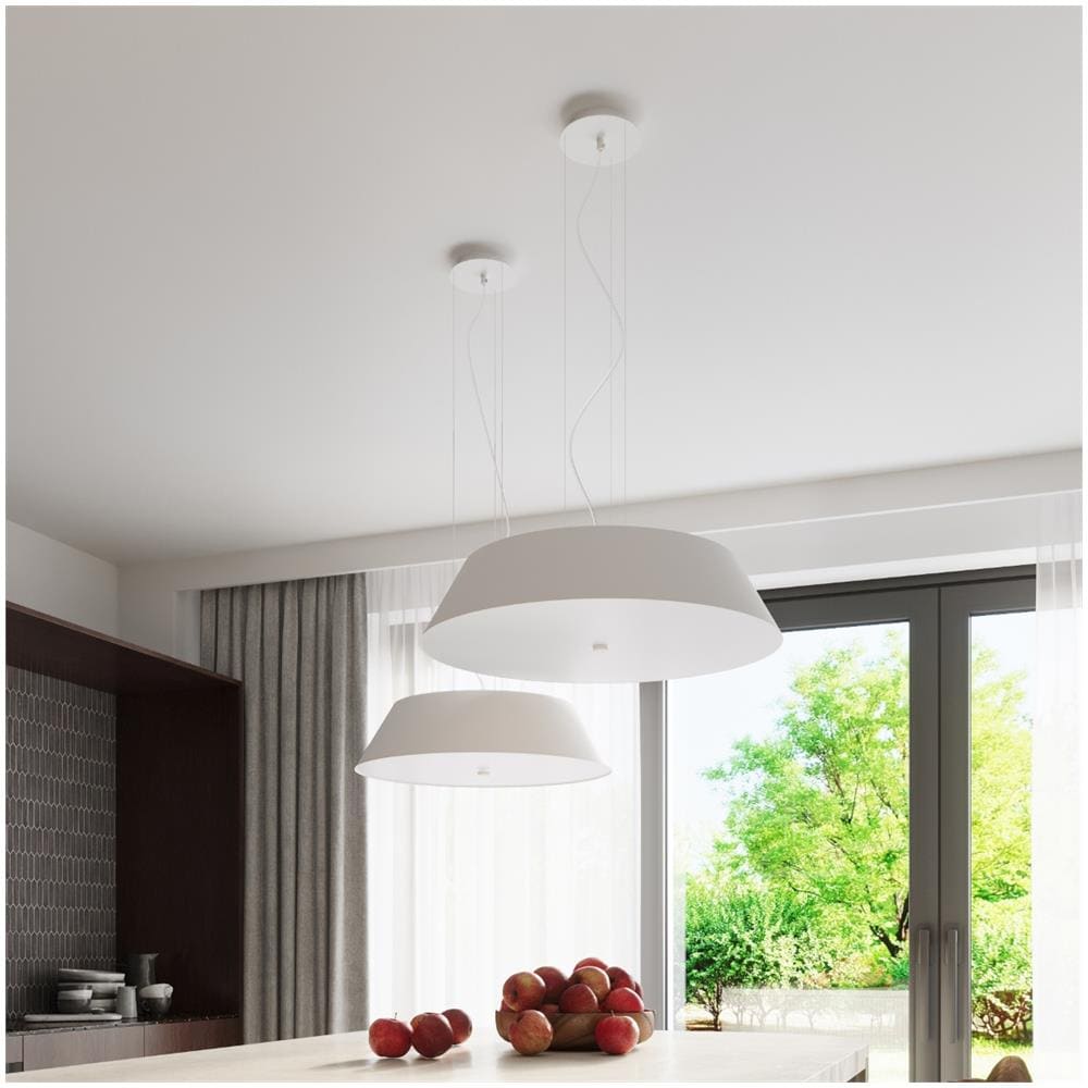 Lampadario Vega 60 Bianco Sl. 0765 - Minimalista Lampadari Bianco 105x60x60 Cm - Foto 7
