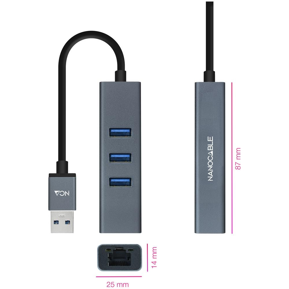 10.03.0407 replicatore di porte e docking station per laptop Cablato USB 3.2 Gen 1 (3.1 Gen 1) Type-A Grigio - Foto 2
