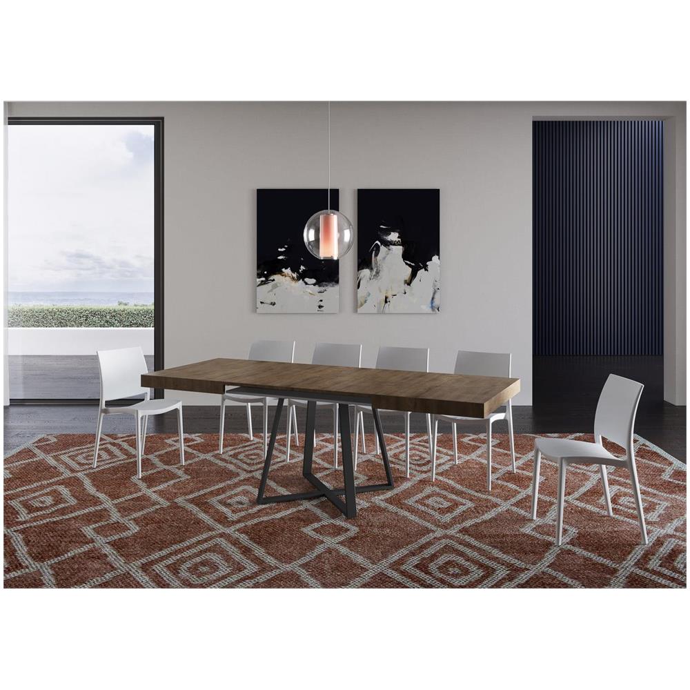 Tavolo allungabile 90x130/234 cm Abbraccio noce gambe antracite - Foto 3