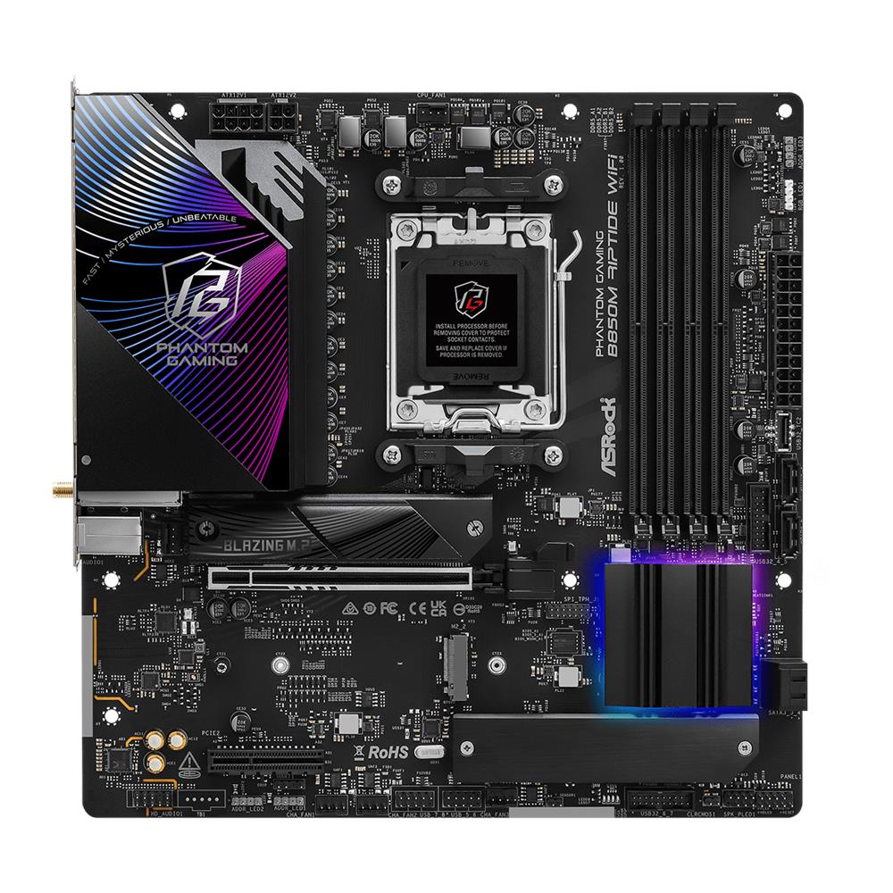 Scheda Madre Phantom Gaming Riptide 90-MXBS3-A0UAYZ WIFI Socket AM5 Chipset B85 Micro-ATX - Foto 2