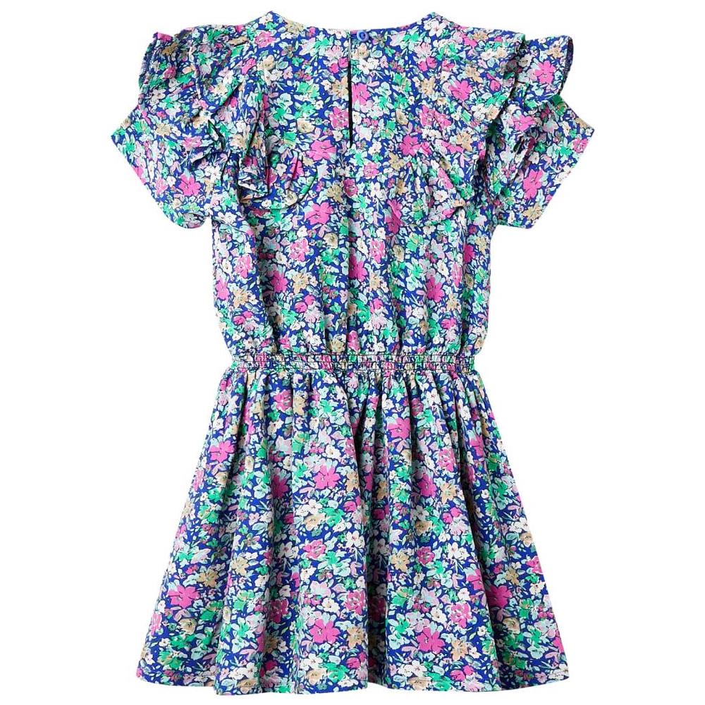 Abito da Bambina con Maniche a Volant Blu Cobalto 104 - Foto 2