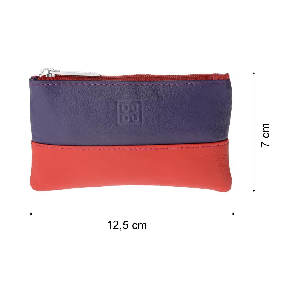 Astuccio Portachiavi Colorato In Pelle Uomo Donna Formato Bustina Con Zip Fucsia - Foto 2