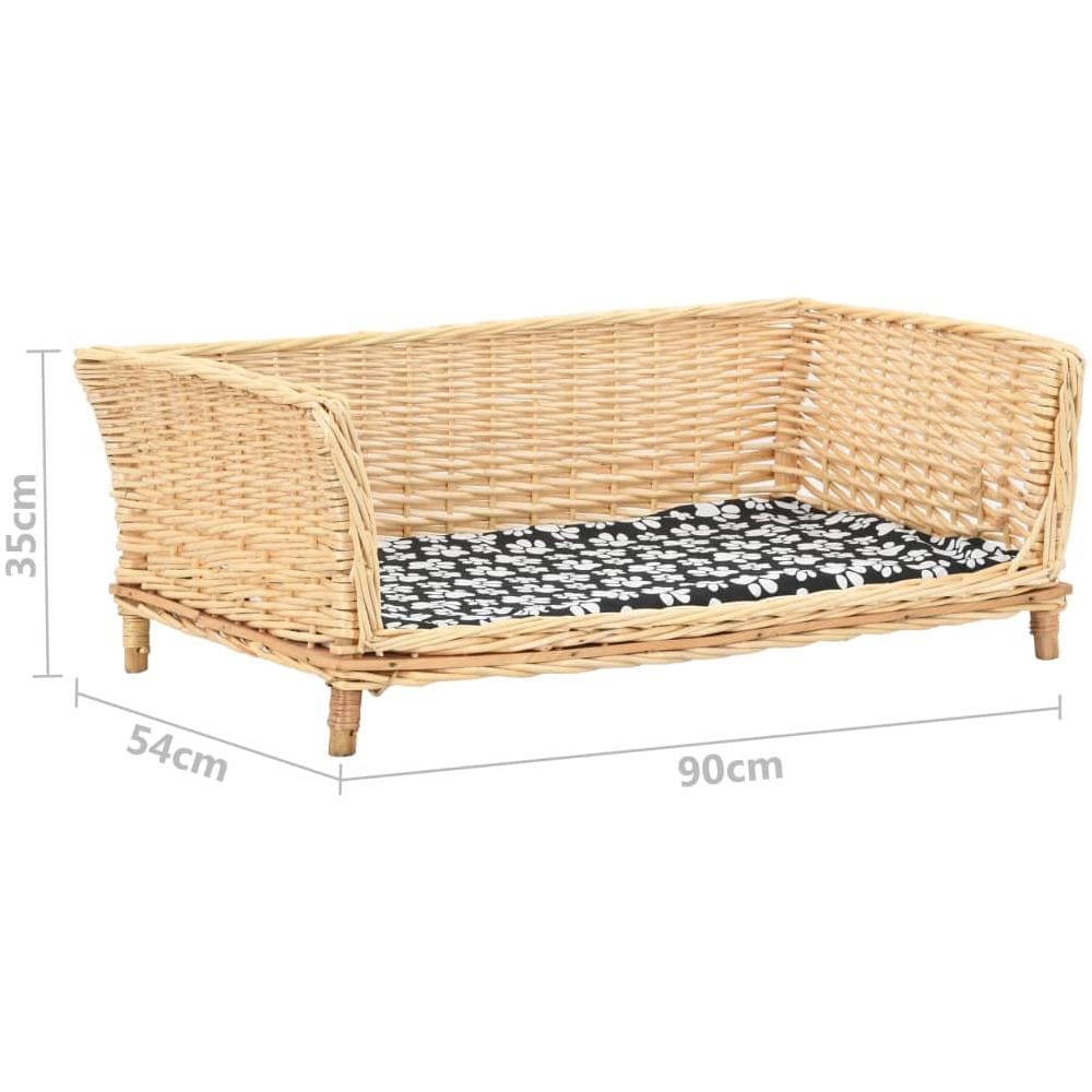 Cesta Per Cani Con Cuscino 90x54x35 Cm Salice Naturale - Foto 6
