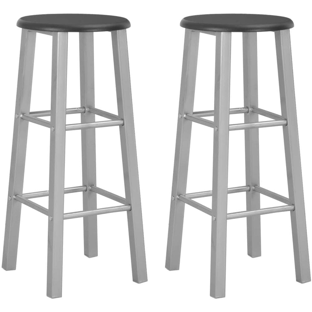 Sgabelli Da Bar 2 Pz Argento In Mdf - Foto 1