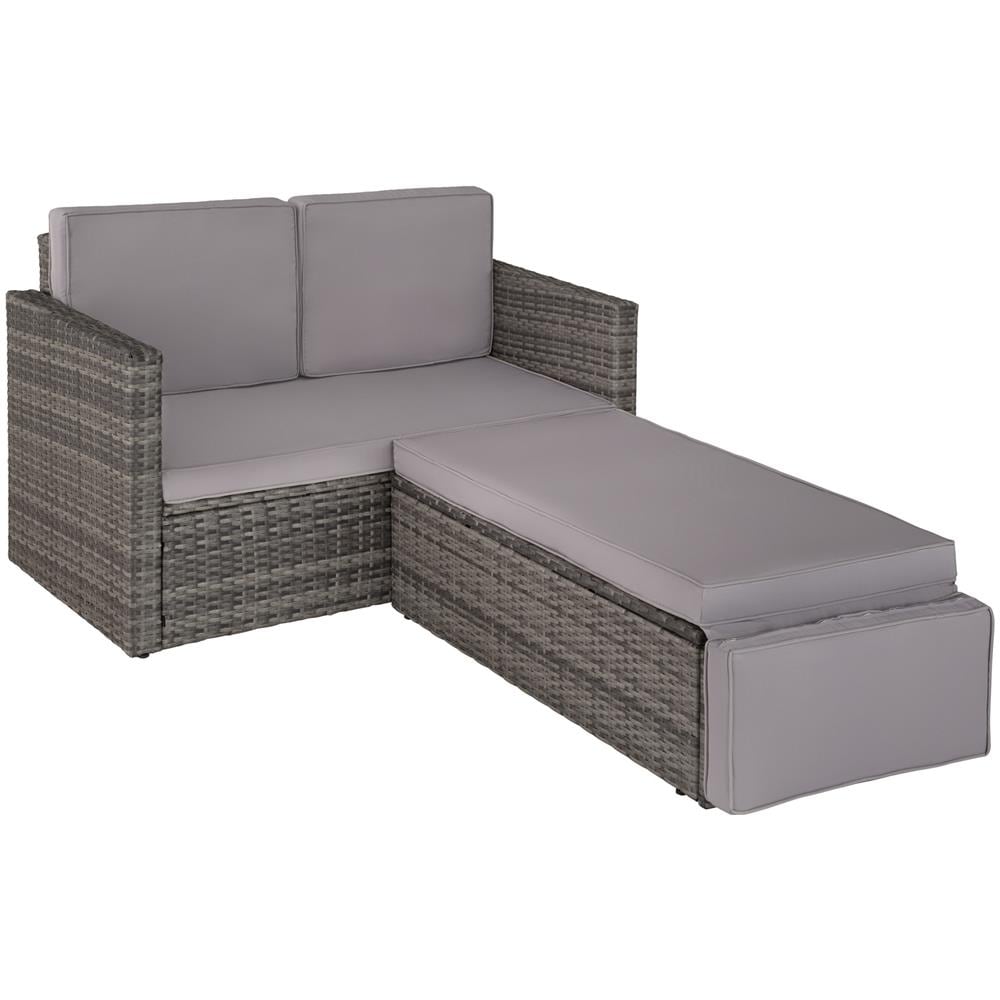 Divano Lounge In Rattan Corfù - Grigio - Foto 9