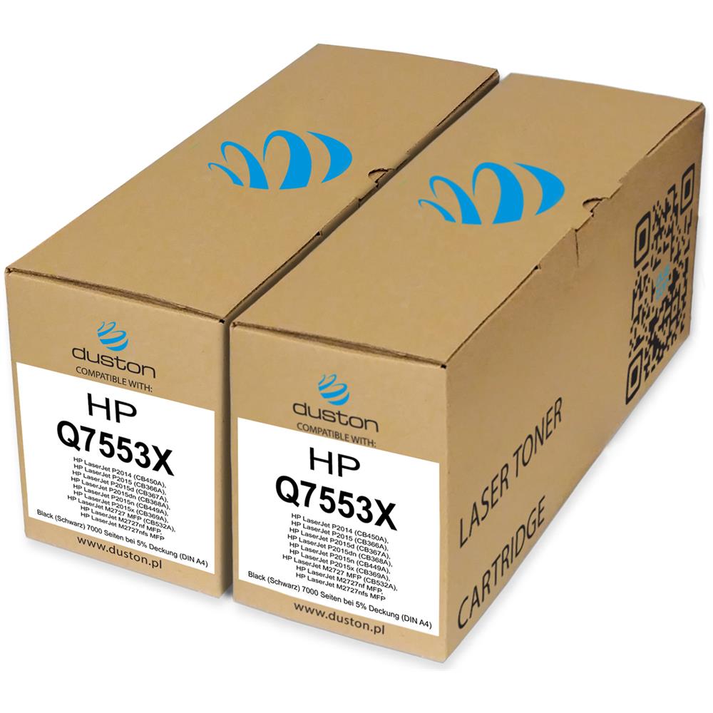 TONER - 2x Q7553x, 53x Negro Compatible Con Hp Laserjet M2727nf Mfp P2014 P2015 P2015d P2015dn P2015n P2015x - Foto 1