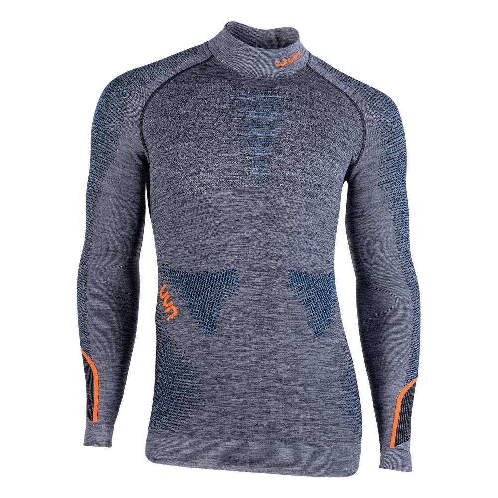 Maglia Man Ambityon Uw Shirt Melange Turtleneck Intimo Tecnico Uomo - Black Melange-atlantic-orange Shiny Xxl - Foto 1
