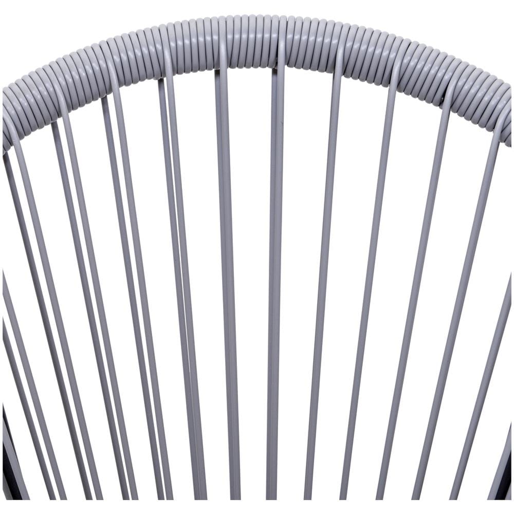 Set Di 2 Sedie Da Giardino Ovali In Rattan Pe E Metallo Resistente Alle Intemperie, Grigio Chiaro, 73x77x87cm - Foto 2