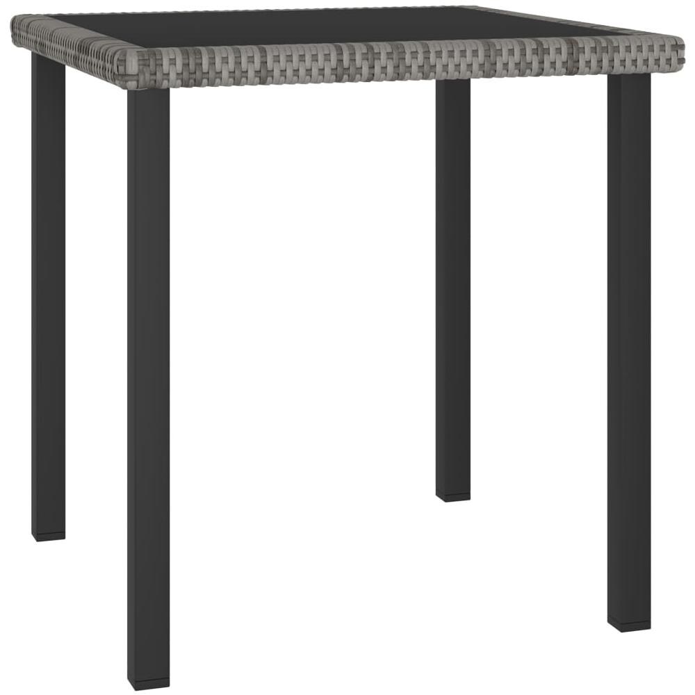 Set da Pranzo da Giardino 3 pz in Polyrattan Grigio - Foto 2