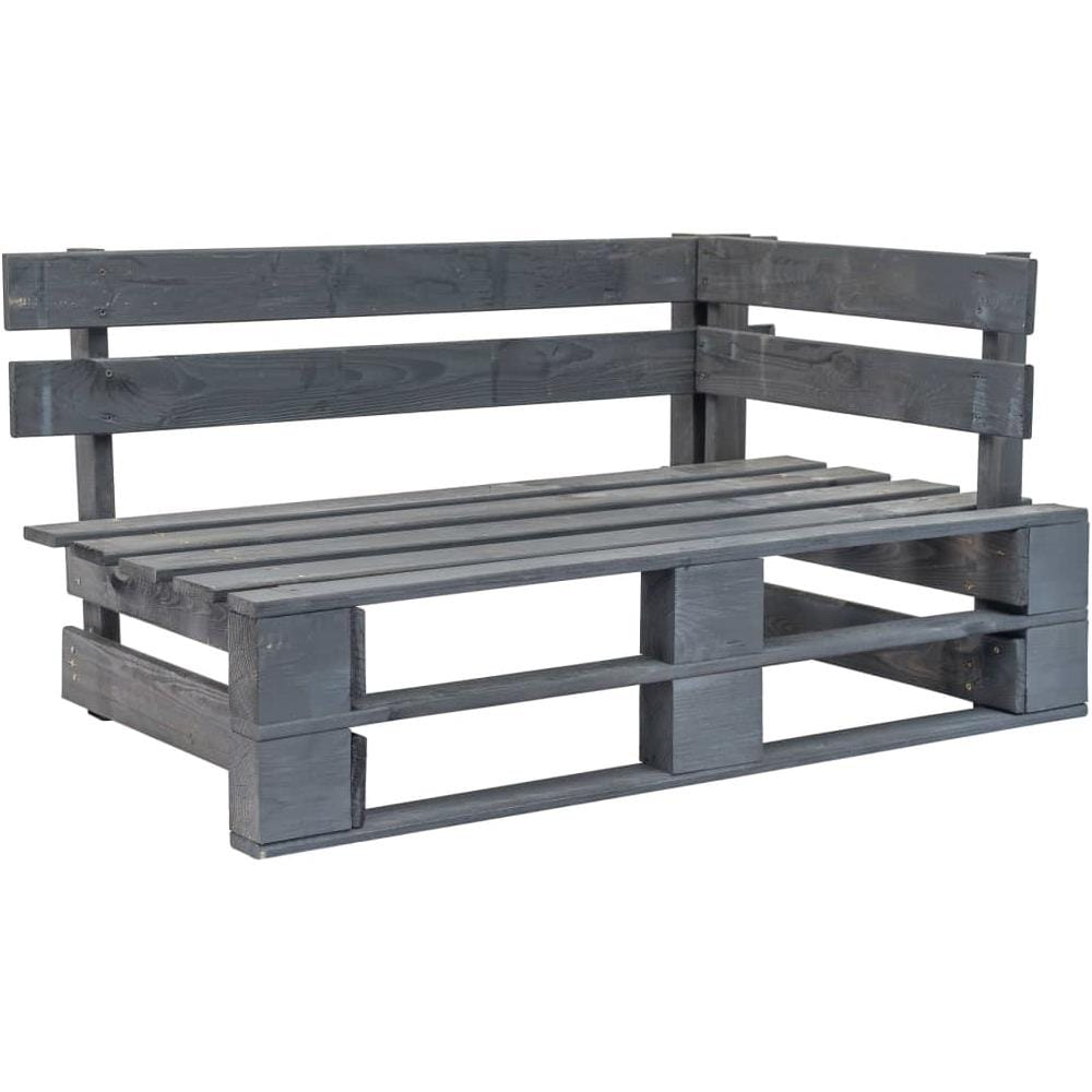 Divano 2 Posti su Pallet con Cuscini in Pino Impregnato Grigio - Foto 2