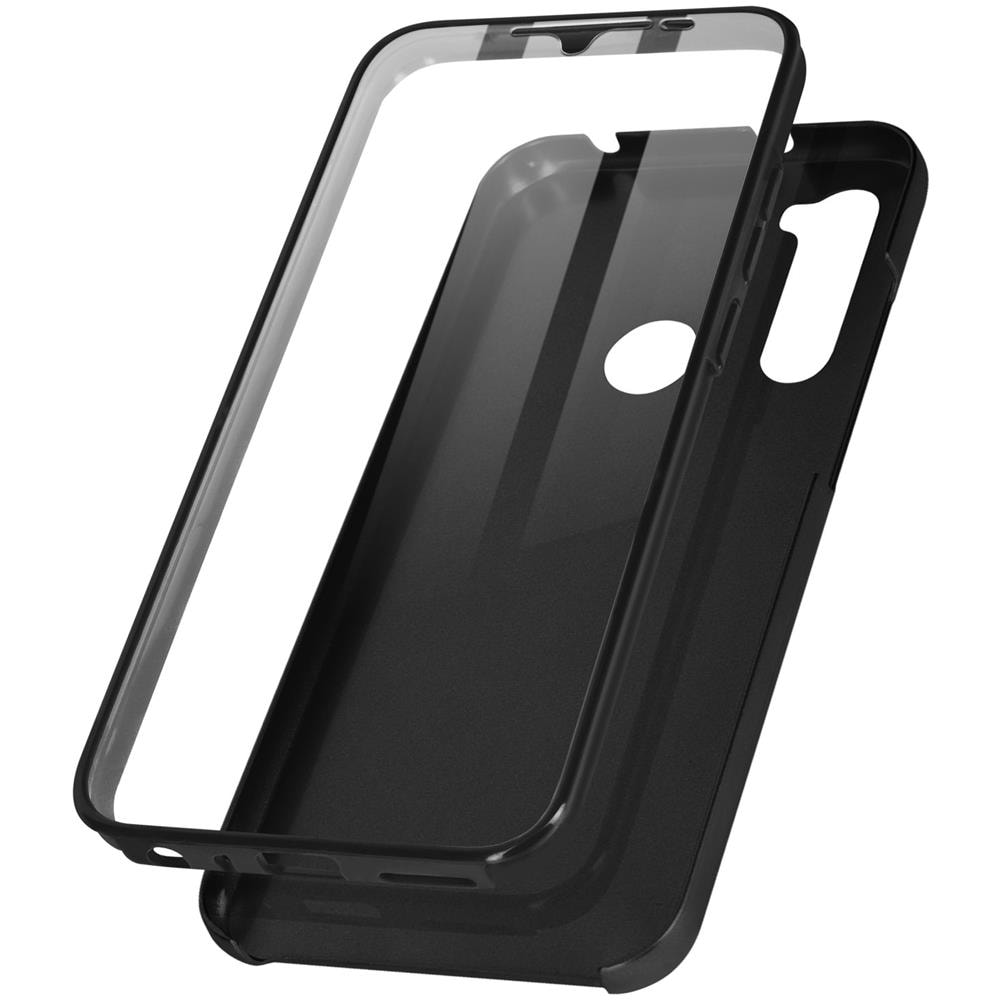 Cover Xiaomi Redmi Note 8 / 8 2021 Retro Rigido E Fronte Flessibile - Nera - Foto 1