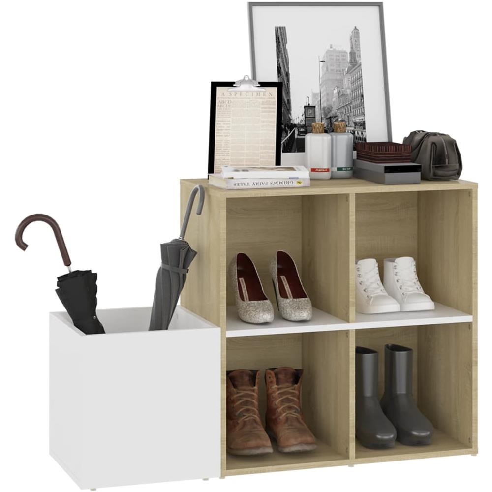 Scarpiera Ingresso Bianco Rovere Sonoma 105x35,5x70 Multistrato - Foto 2