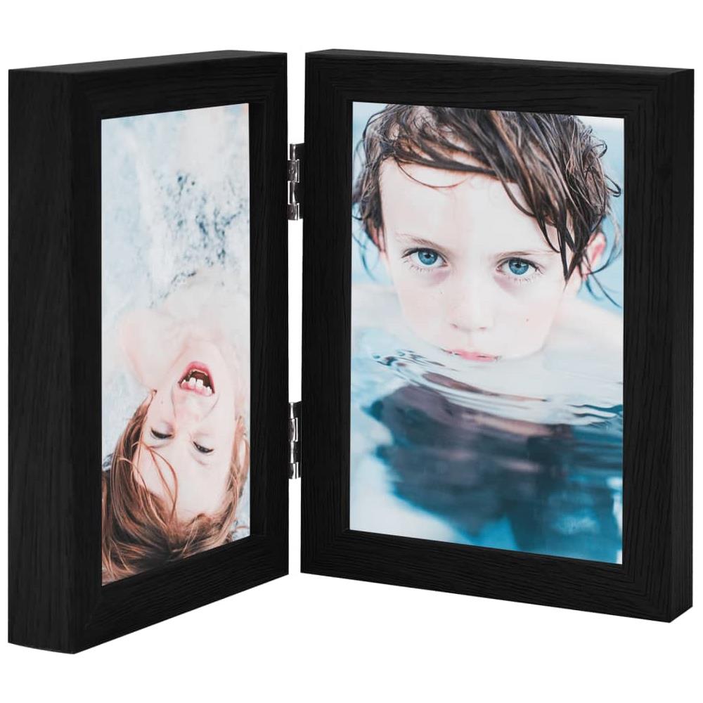 Cornice Portafoto A Libro Nera Per 2 Foto 13x18cm - Foto 1
