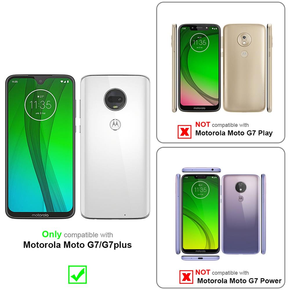 Custodia Compatibile Con Motorola Moto G7 / G7 Plus In Nero Carbone - Coperchio Protettiva Con Chiusura Magnetica, Funzione Stand E Tasca Per Le Carte - Foto 2
