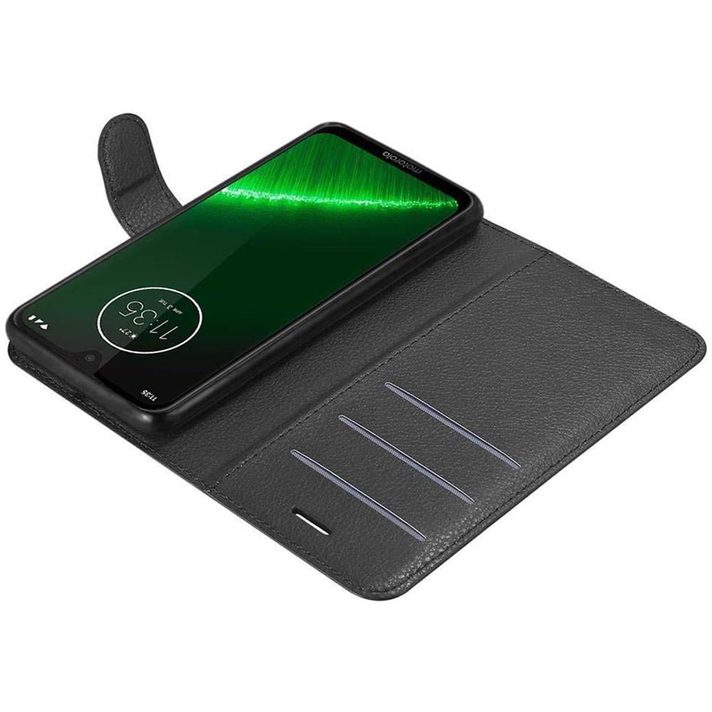 Custodia Compatibile Con Motorola Moto G7 / G7 Plus In Nero Carbone - Coperchio Protettiva Con Chiusura Magnetica, Funzione Stand E Tasca Per Le Carte - Foto 8